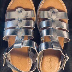 Women’s 8.5 Silver Platform Sandals
